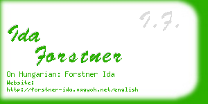 ida forstner business card